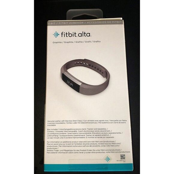 Fitbit Large Grey Alta Genuine Leather Band Replacement Accessory New in Box! - Picture 2 of 5